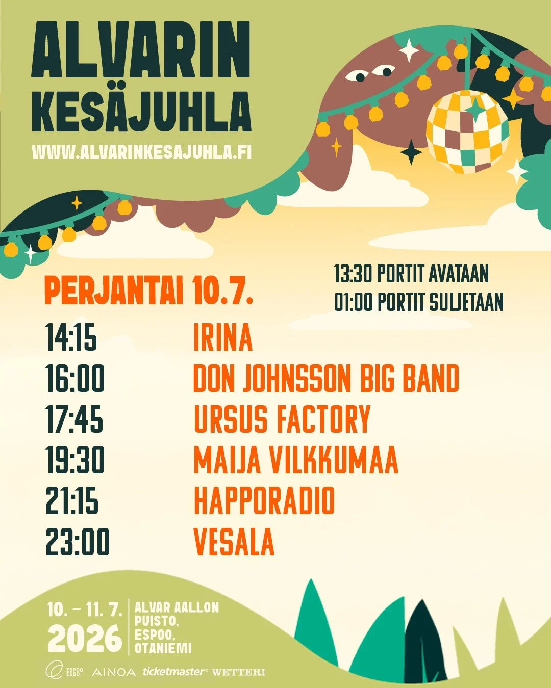 Alvarin kesäjuhla Espoo kasvomaalaus