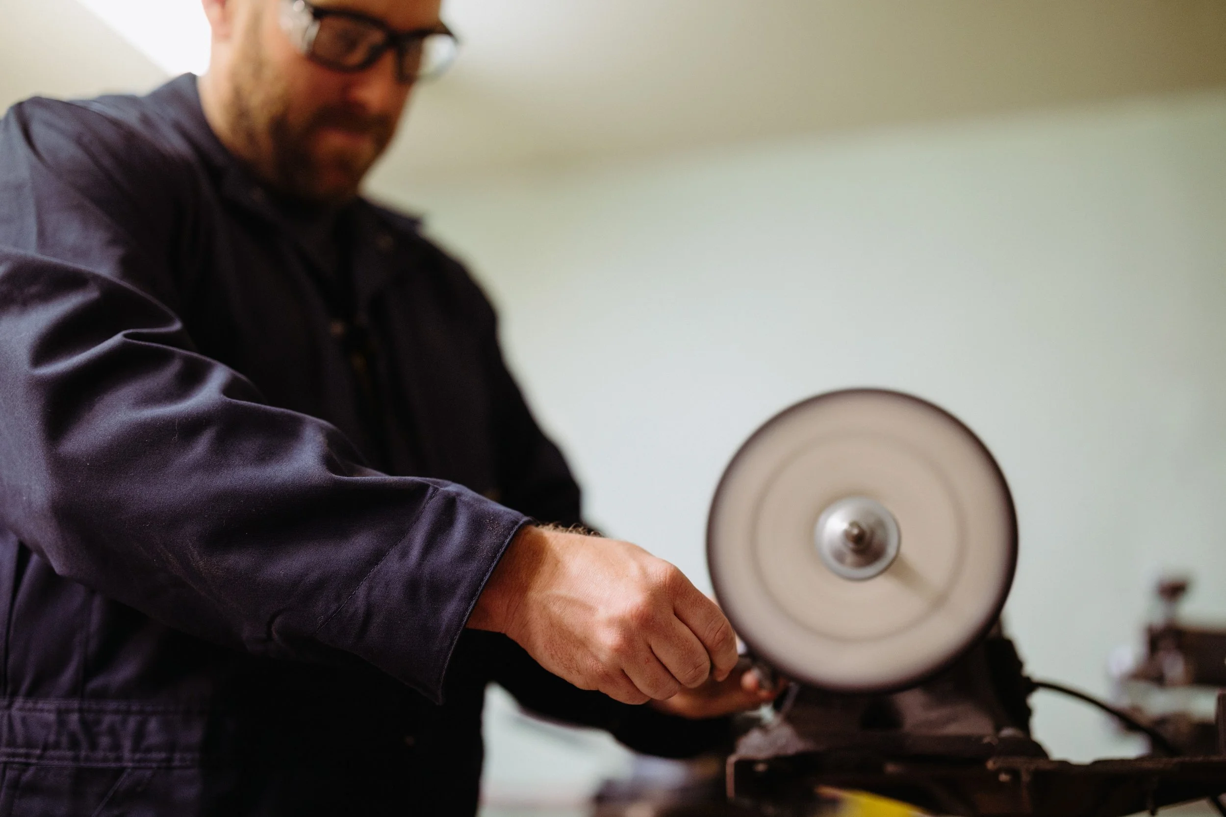 Mechanic working on sander