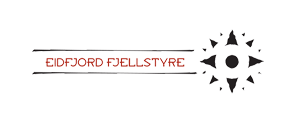 Logo for Eidfjord Fjellstyre med tekst og fjell-ikon.