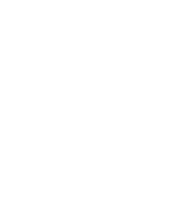 White outline illustration of a flower with leaves on a black background.