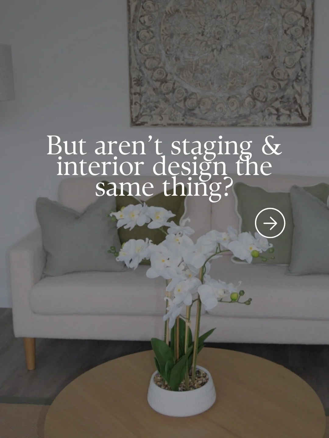 This is the conversation I have most often with developers, home owners &amp; estate agents.

Both staging &amp; interior design shape how a space looks &amp; there are cross overs within both. However there is one crucial difference &amp; that centr