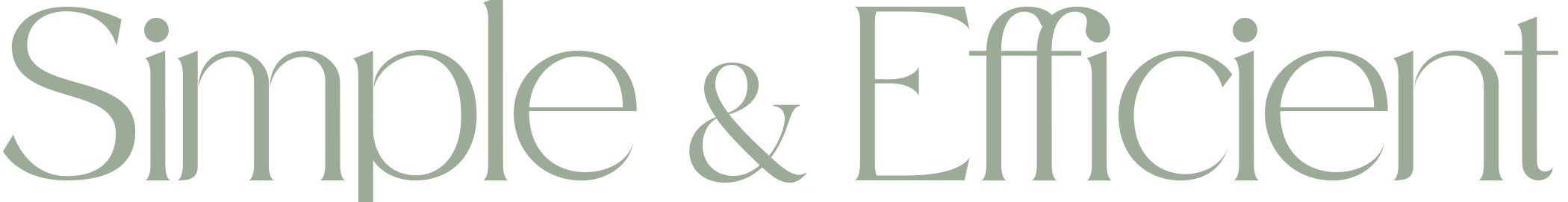 Text saying "Simple & Efficient" in a stylised font.