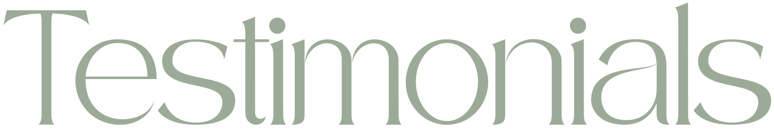 Word 'Testimonals' written in a stylised font.