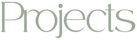 Text that reads 'Projects' in a stylised font.