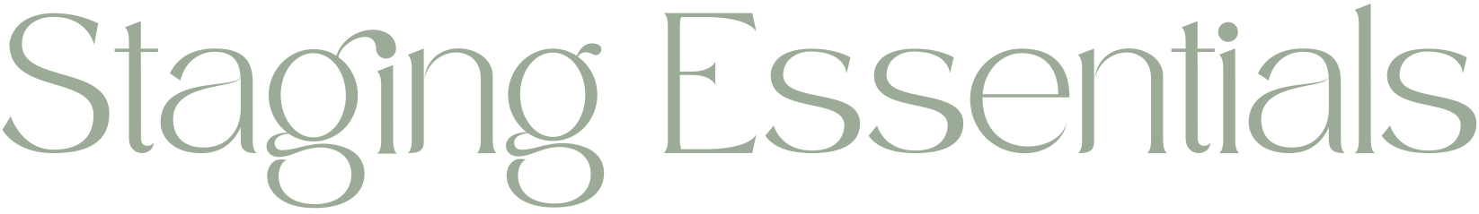 Text that reads 'Staging Essentials' in a stylised font.
