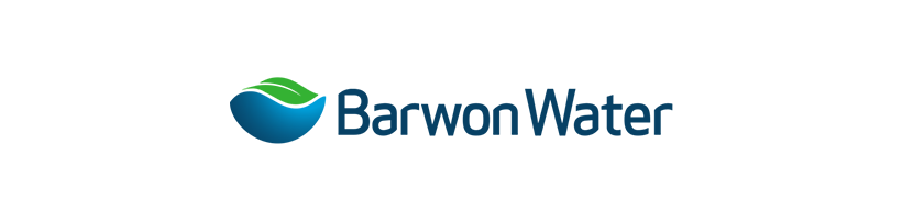 Barwon Water logo with a blue, green swoosh.