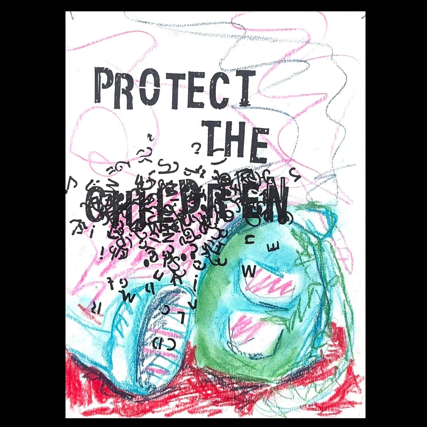 poster using pastel and stencils