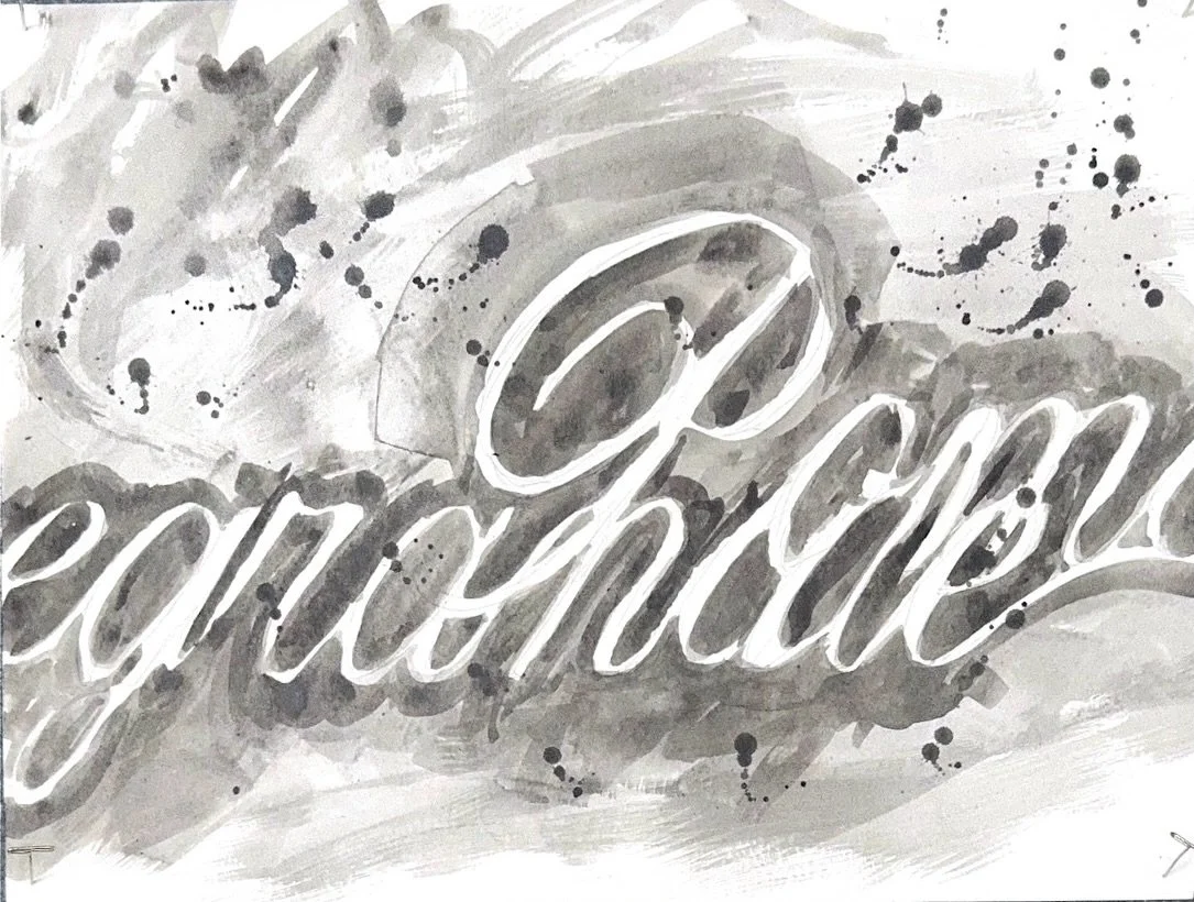 negative and positive type using ink