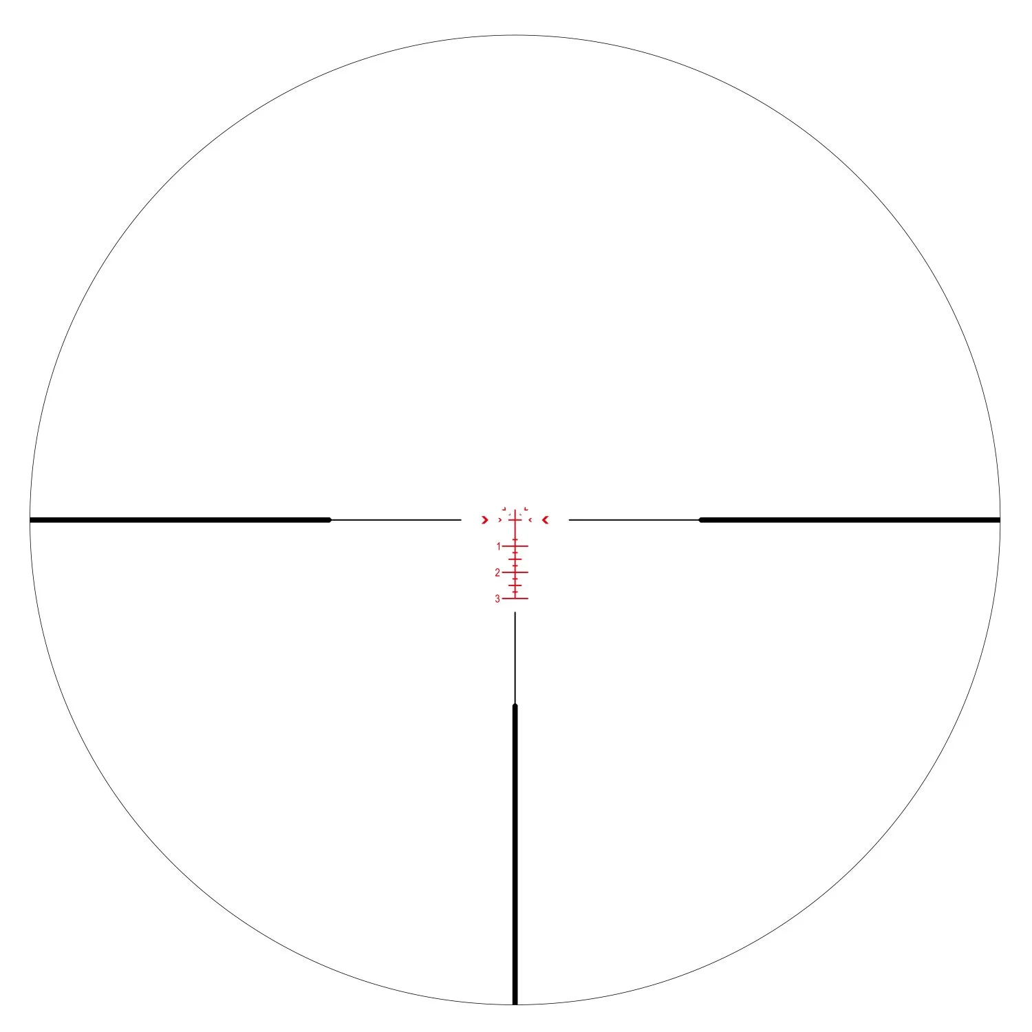 Ein Zielvisier mit Geschwindigkeits- und Entfernungskala in der Mitte, bereit für Schussziel.