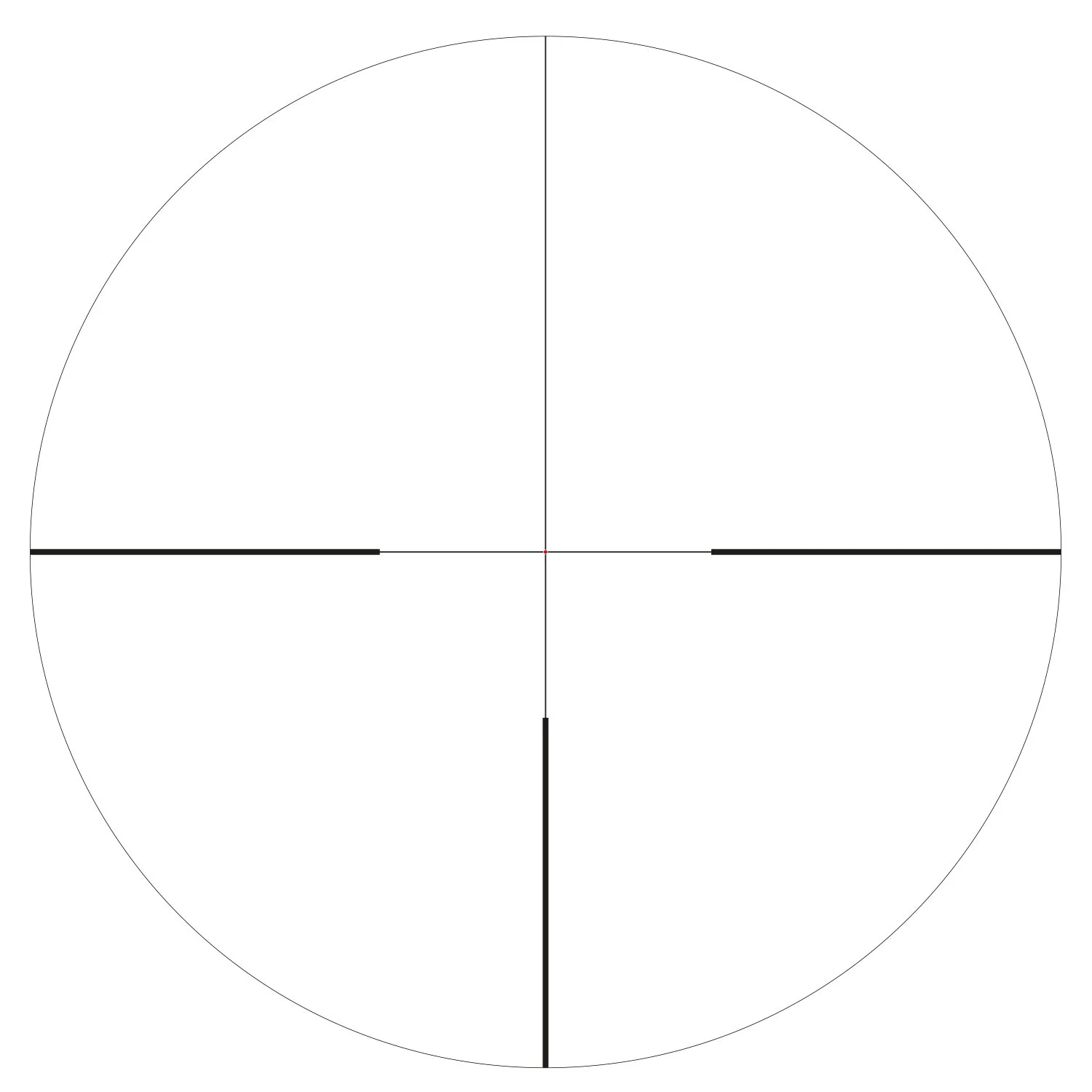 Das Bild zeigt ein Kaliber mit einer Laserentfernungsmessung, das eine Zielscheibe mit schwarzen Markierungen und Distanzmarkierungen. Es gibt eine zentrale Kreuzmarkierung und Messlinien.