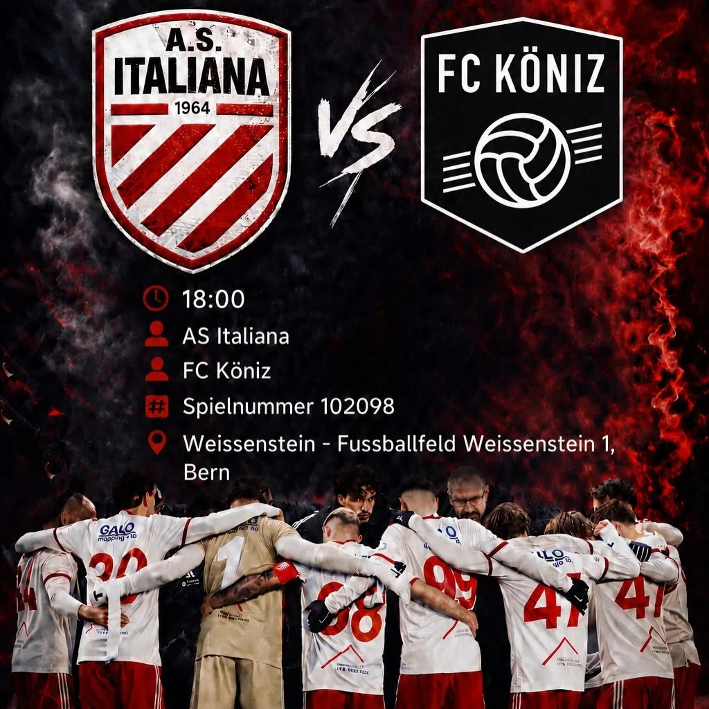 ‼️ Letztes Heimspiel der Saison! 🔴⚪️

Kommt alle vorbei &ndash; wir freuen uns auf euch! 

Weissenstein Sportplatz 18:00 ‼️

FORZA RAGAZZI ⚪️🔴⚪️🔴
