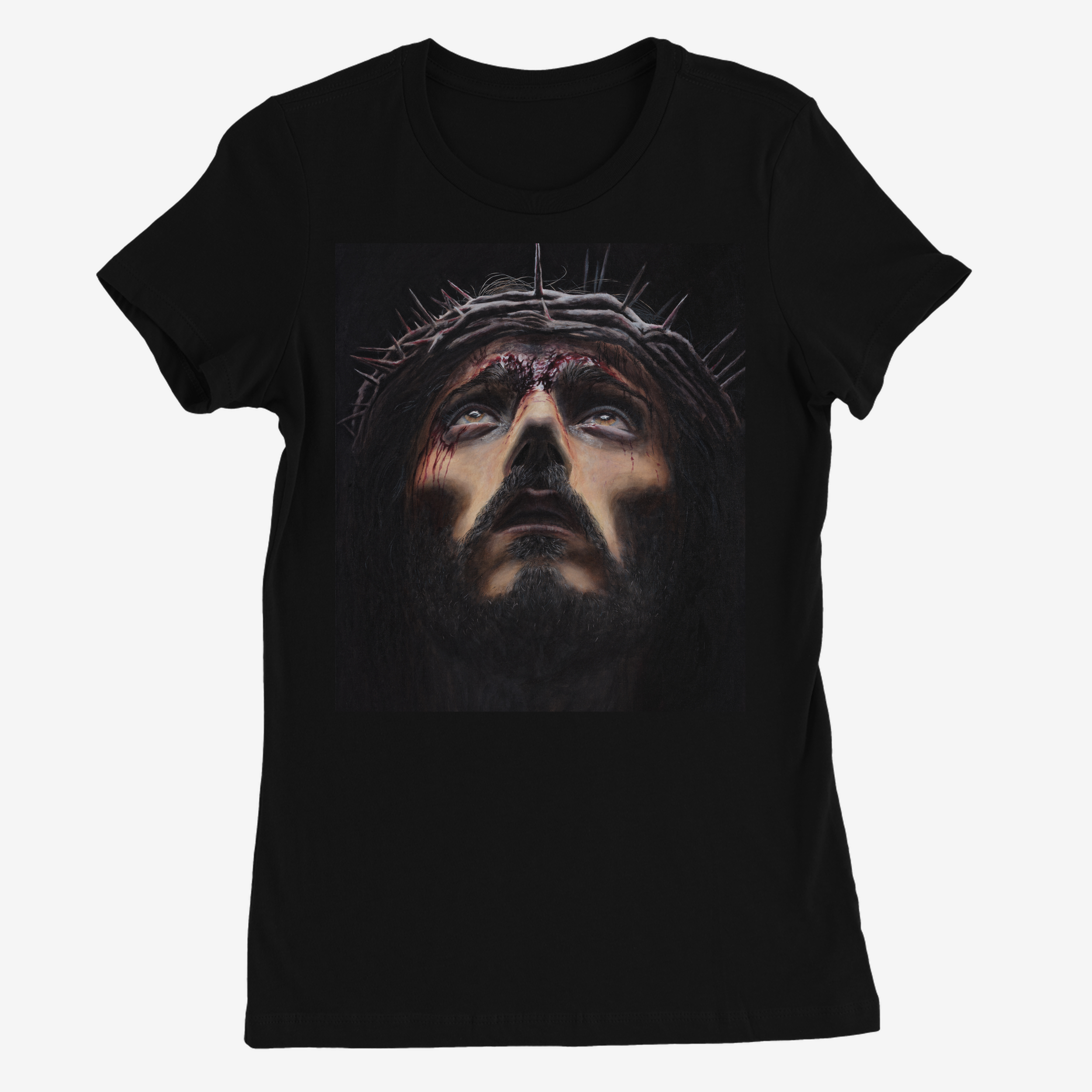 Father, Forgive Them - Women's Fine Art T-Shirt (black)