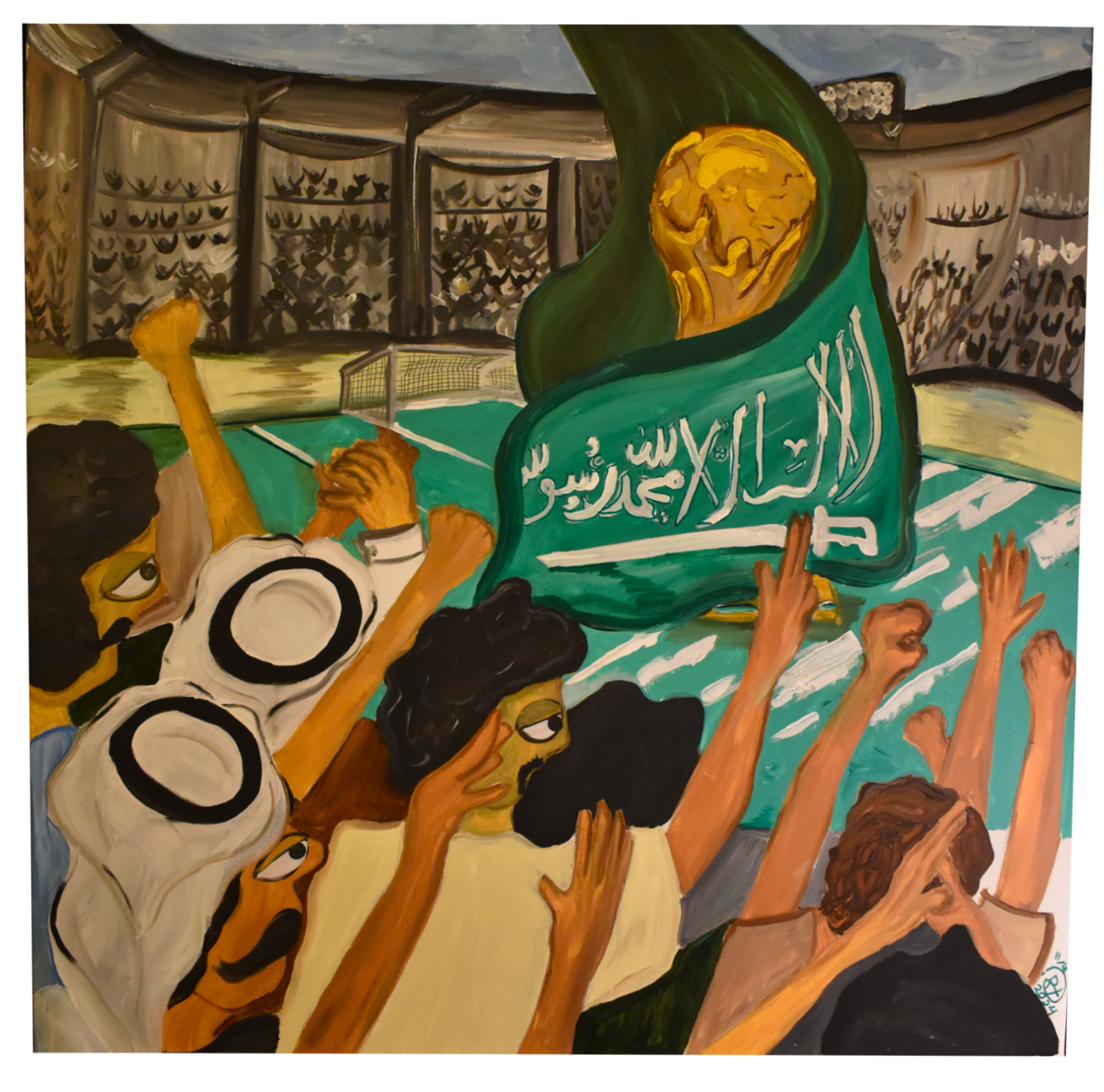 World Cup in Saudi Arabia Year, Oil on Canvas, 100 cm x 100 cm