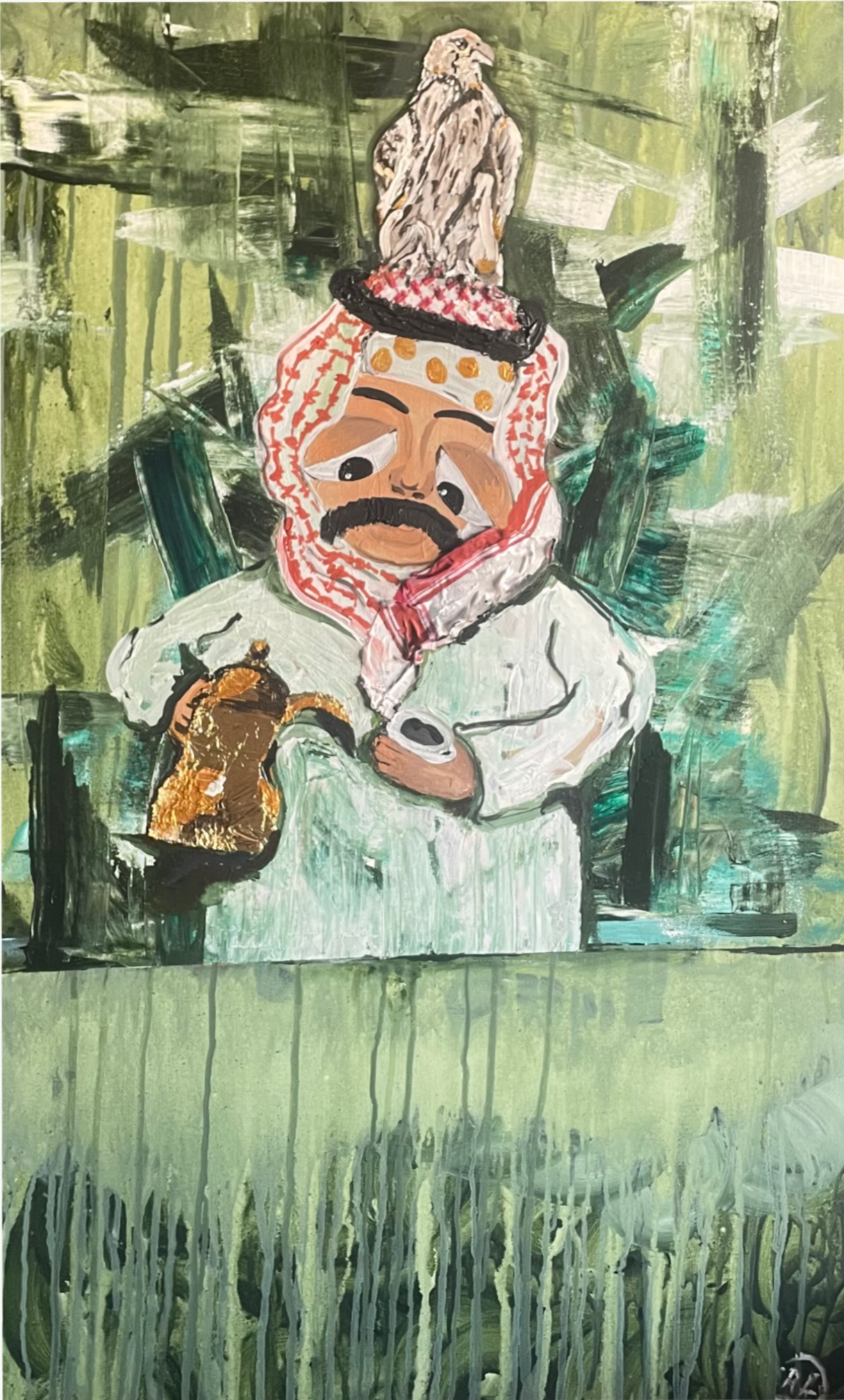 Falcon, Mixed Media on Canvas, 100 cm x 80 cm