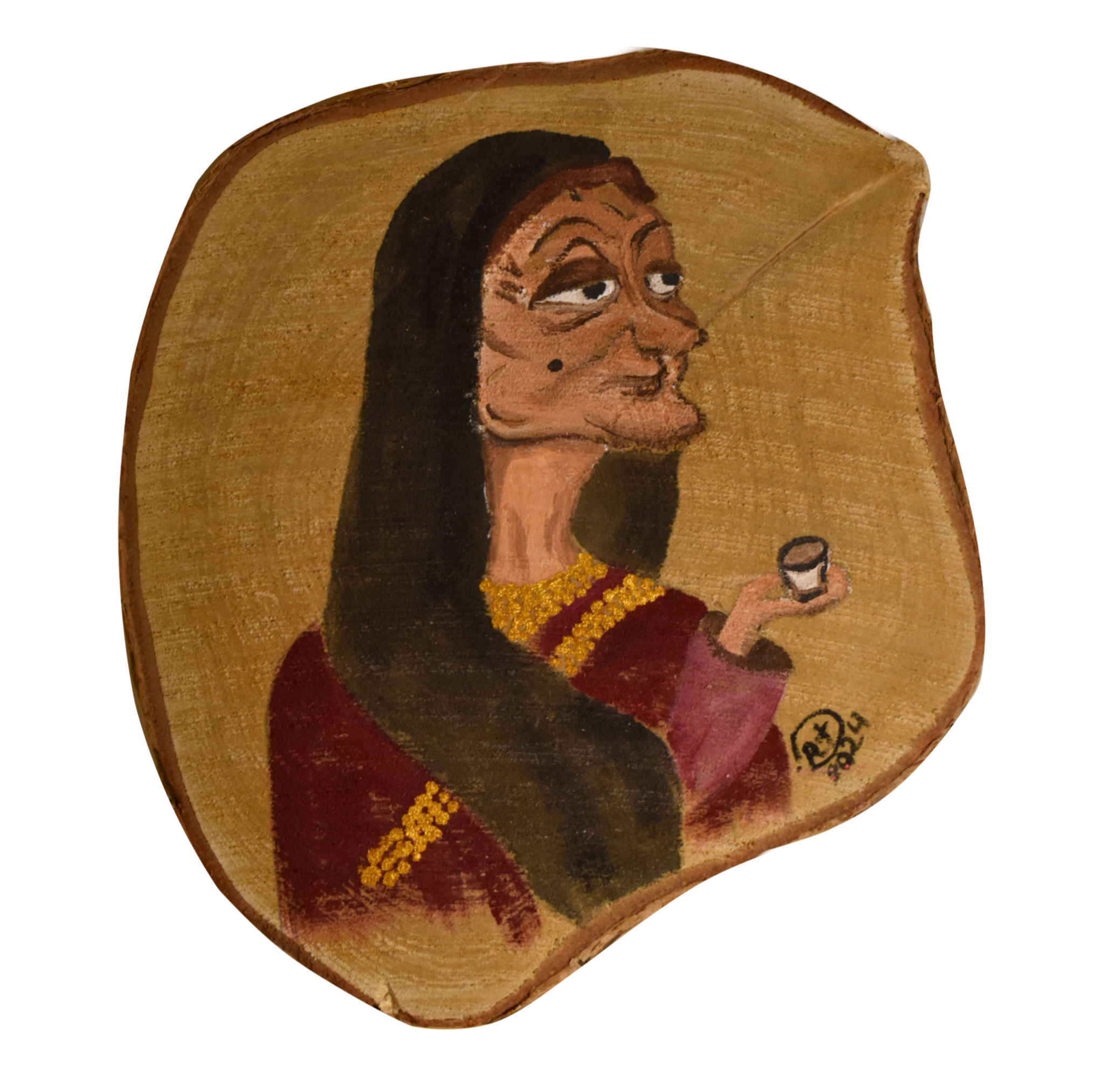 Hessa, Acrylic on Wood, 15 cm x 13 cm