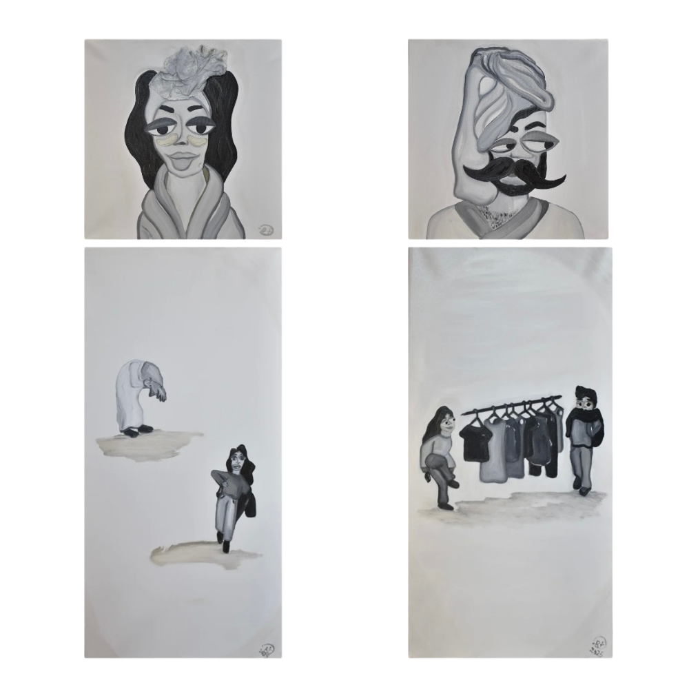 Everyday Features (4 pieces), Mixed Media, 30 cm x 30 cm, 30 cm x 60 cm