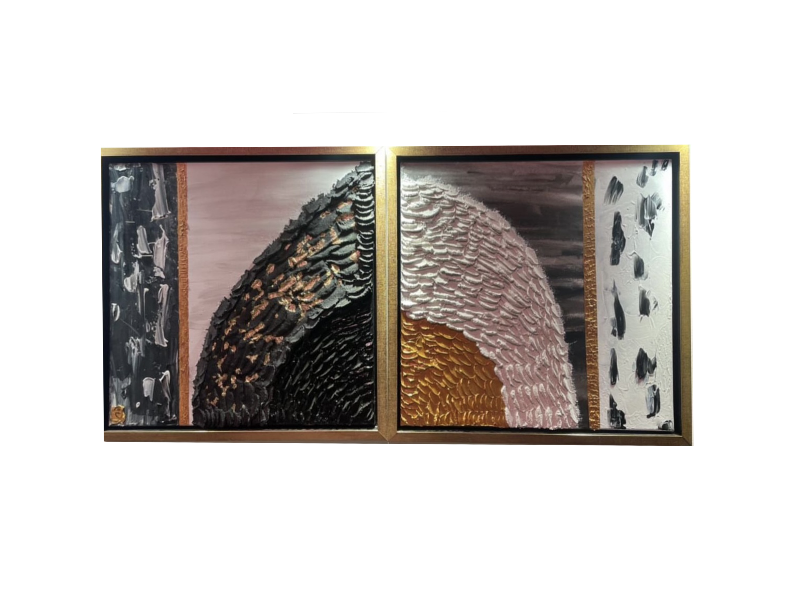 "The First Sight" (2 pieces), Mixed Media on Canvas, 50 cm x 50 cm