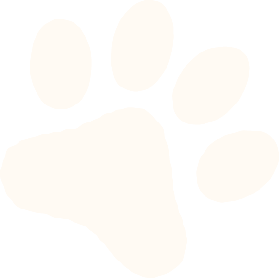 A white paw print on a black background.