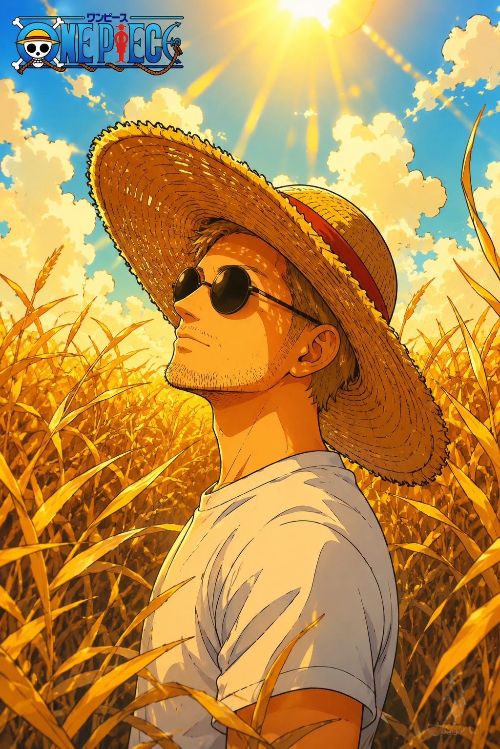 homme dans les champs illustration one piece