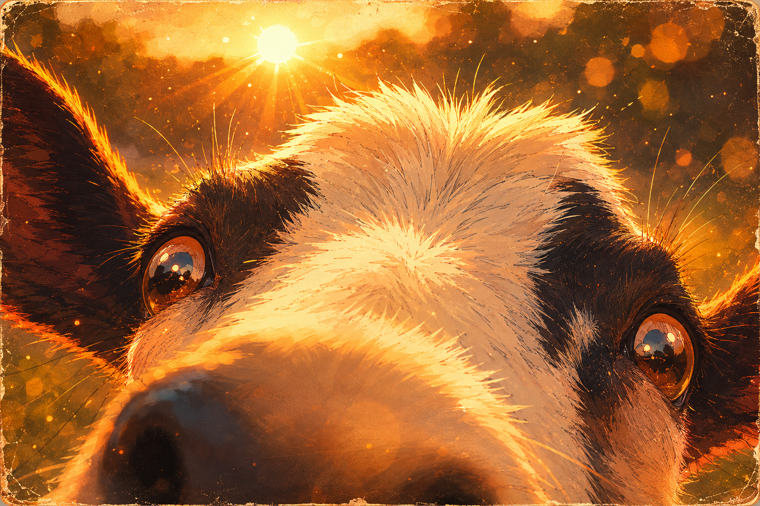 chêvre coucher de soleil illustration