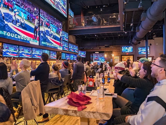 Connecticut fantasy football draft party at Bobby V's sports bar.