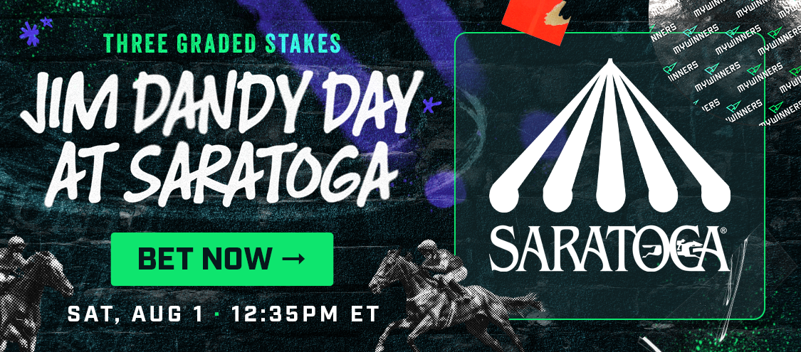Jim Dandy Stakes 2026 field breaking from the gate at Saratoga.