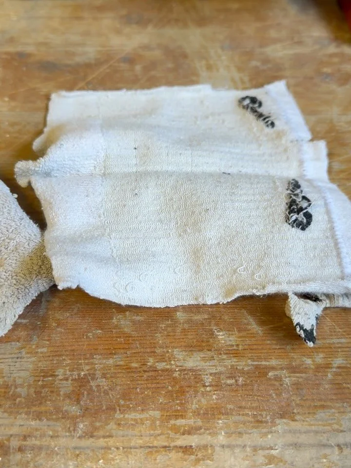 Before and after sharpening dressmaking scissors ✂️