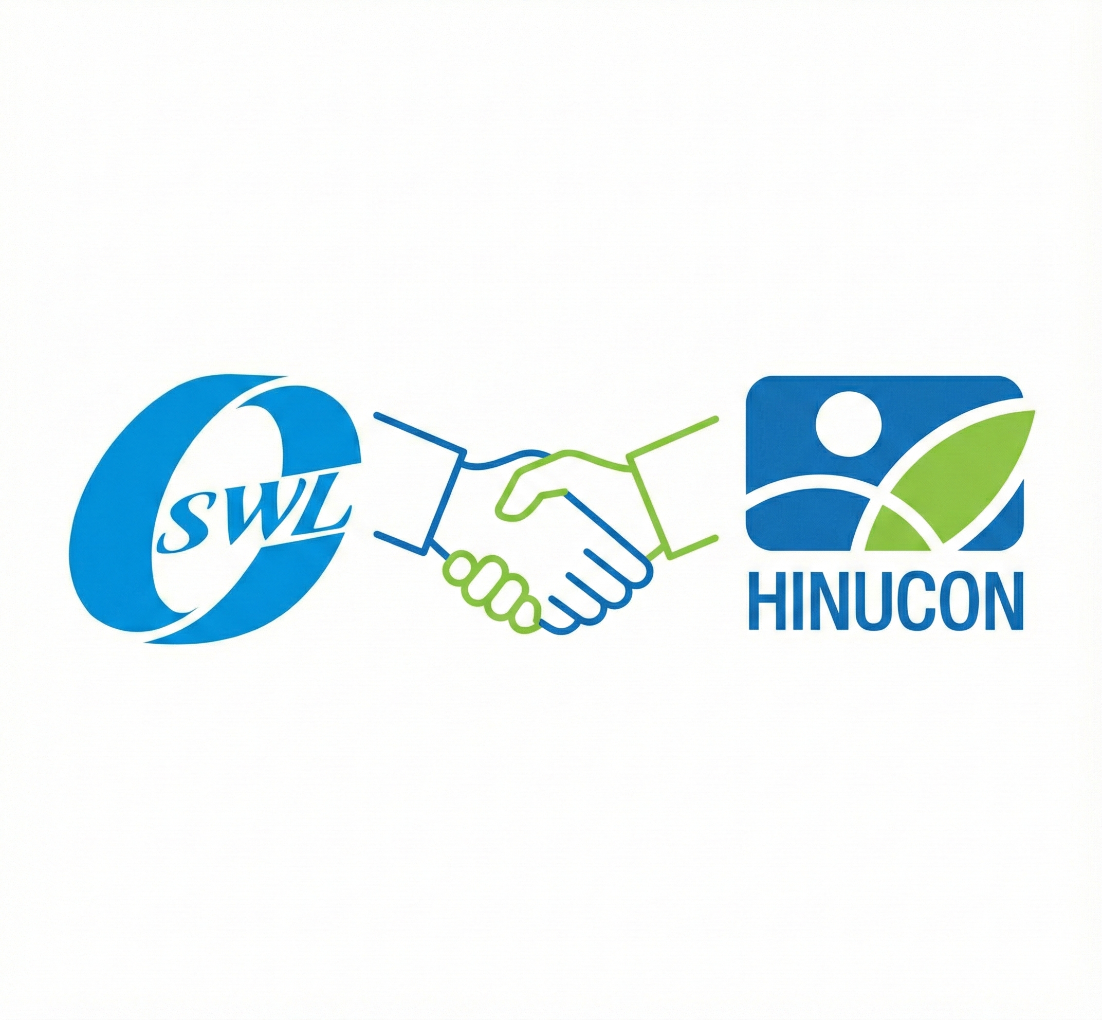 Logos of SWZ and HINUCON with a handshake between stylized hands in between.