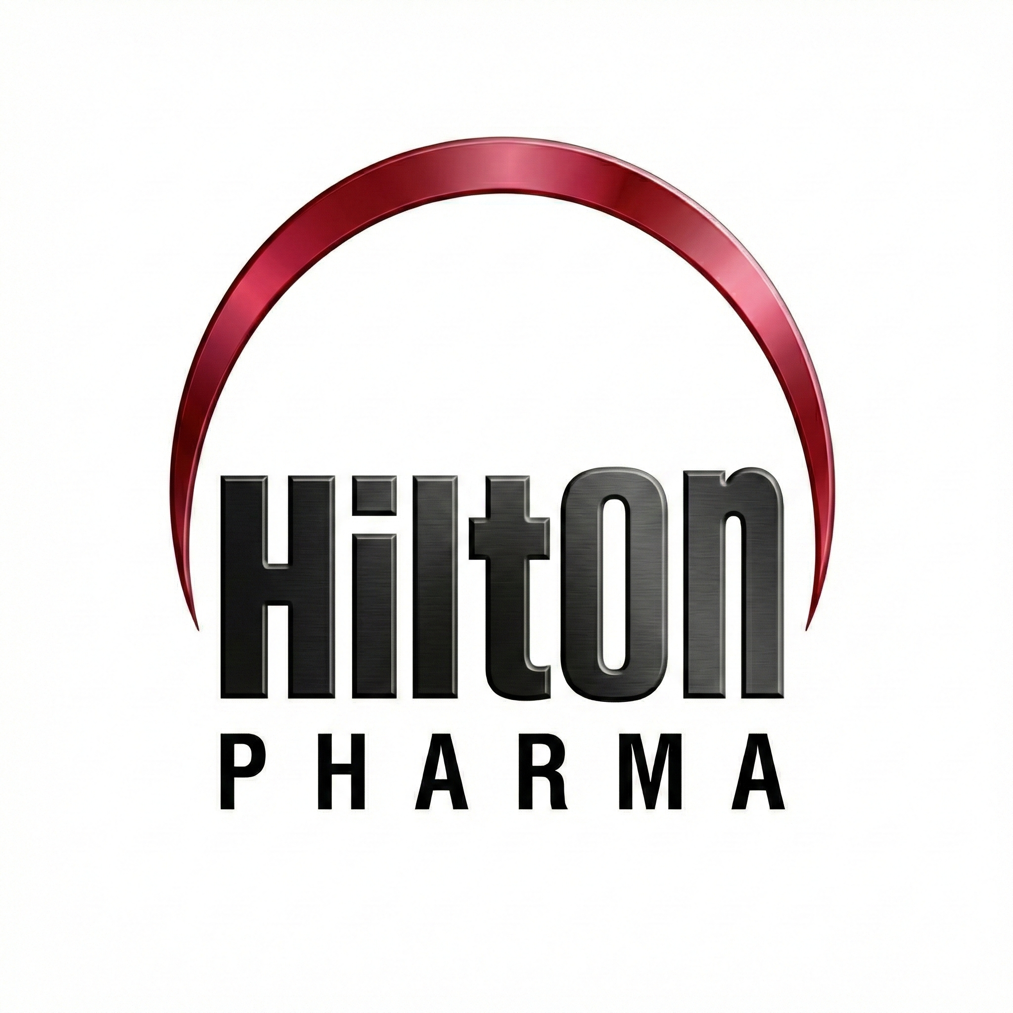 Hiton Pharma logo with a red semi-circular arc above the black bold text 'HITON' and smaller black text 'PHARMA' below.