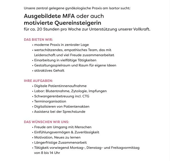 Stellenangebot für MFA