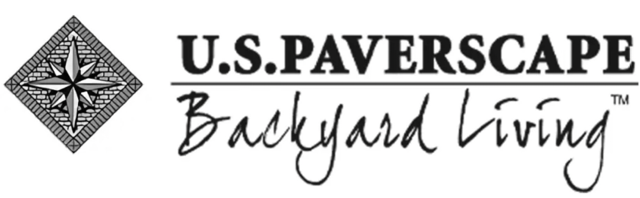 U.S. Paverscape Backyard Living logo with a diamond-shaped emblem on the left and the text "U.S. Paverscape Backyard Living" on the right
