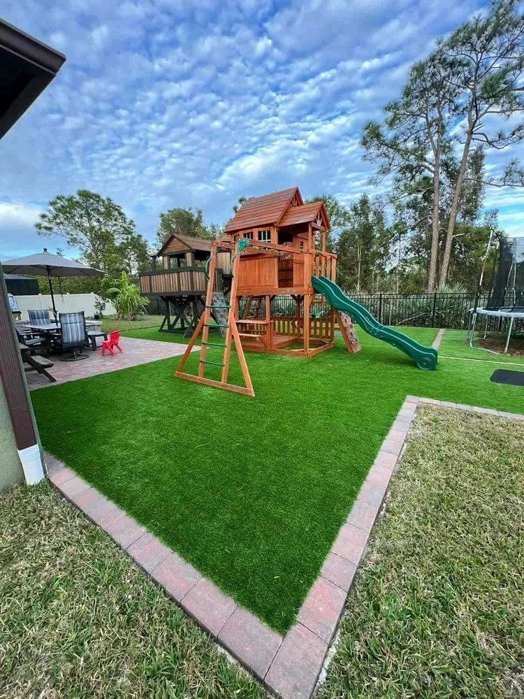 Luxury outdoor living, paver installation, concrete construction, artificial turf, retaining wall, drainage, and landscape design projects completed by Imperium Pavers across Melbourne, Palm Bay, Viera, Suntree, and surrounding Florida communities.