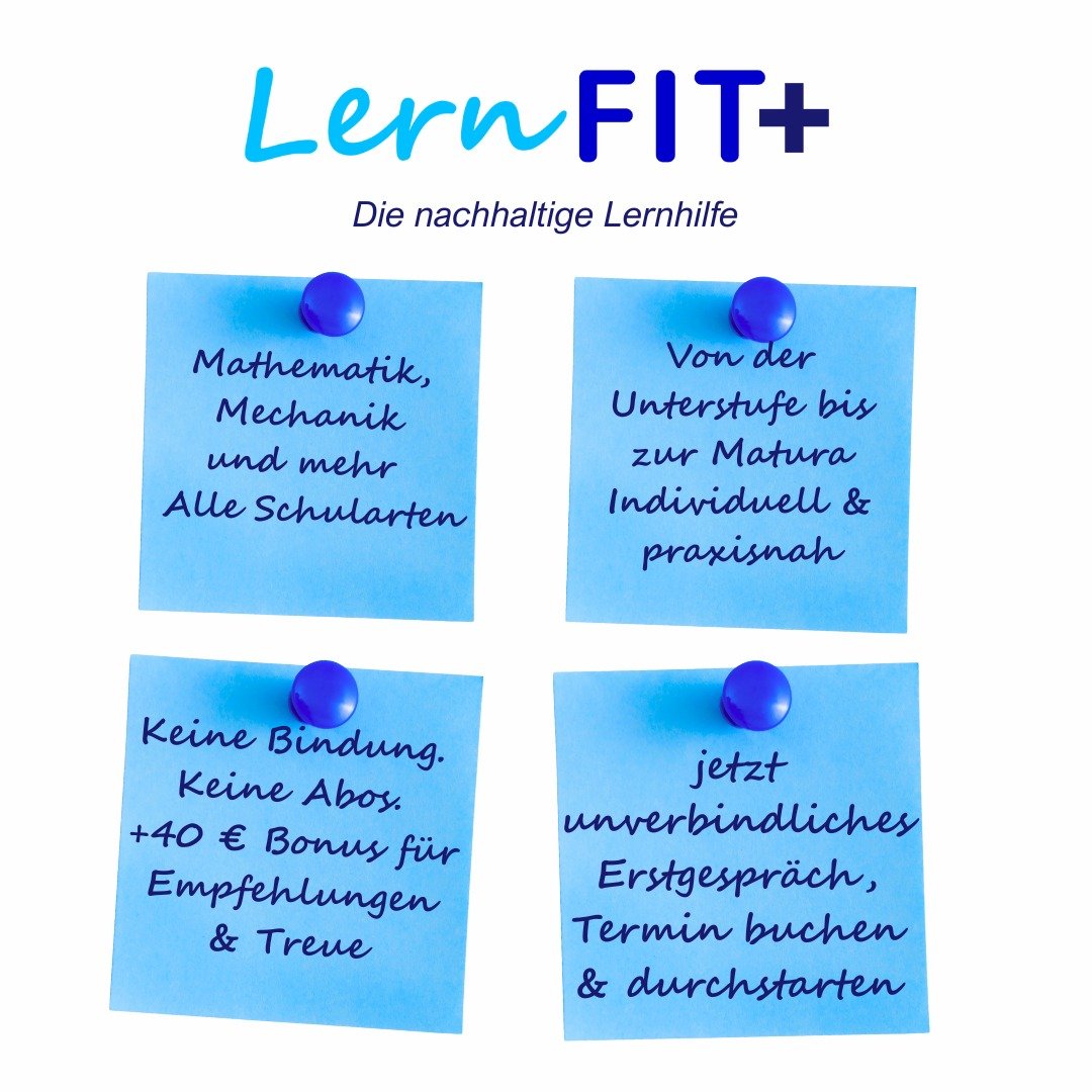 www.lernfitplus.com

#nachhilfe #weisskirchen #marchtrenk #pucking #wels #lernerfolg #motivation #mathematik #mechanik #matheverstehen