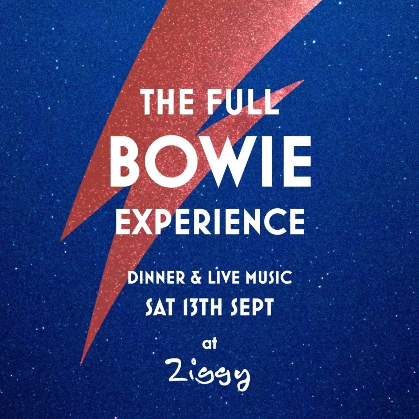 ✨ The Bowie celebrations continue ✨

After ZiggyFest sold out in record time, we&rsquo;re bringing you The Full Bowie Experience, an evening of food, music and stardust this Saturday 13 Sept at Ziggy Green ⚡⚡⚡

Tuck into a three-course menu inspired 