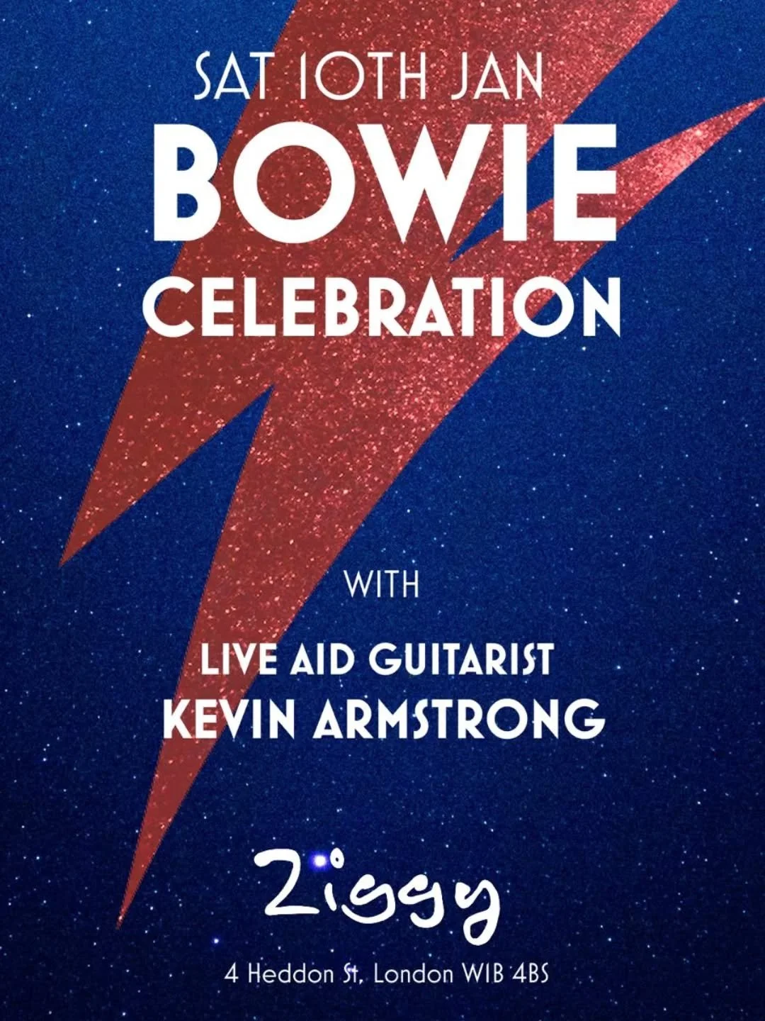 On Saturday 10 January, we&rsquo;re bringing Soho together for a full day of David Bowie music, memory and community, all in support of Soho Parish School ✨

From the streets Bowie walked to the rooms he loved, Ziggy Green and The Colony Room Green w