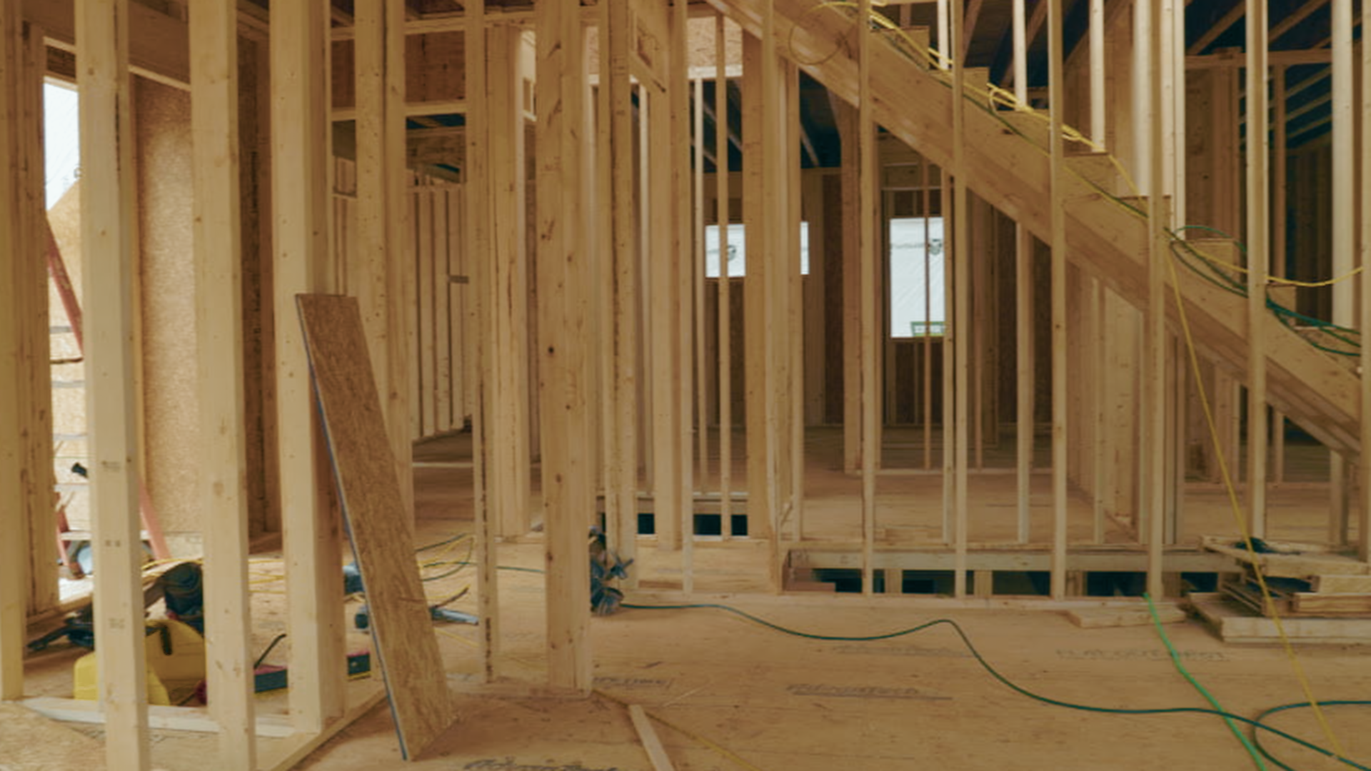 Custom home framing on Tobacco Road Custom Builders job site in Raleigh NC