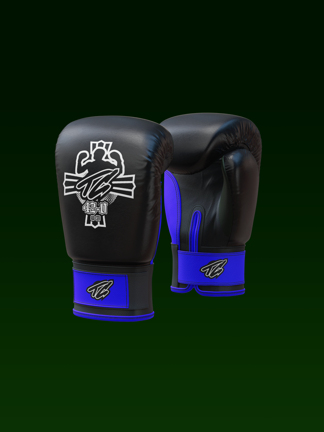 mockup of boxing logo on boxing gloves
