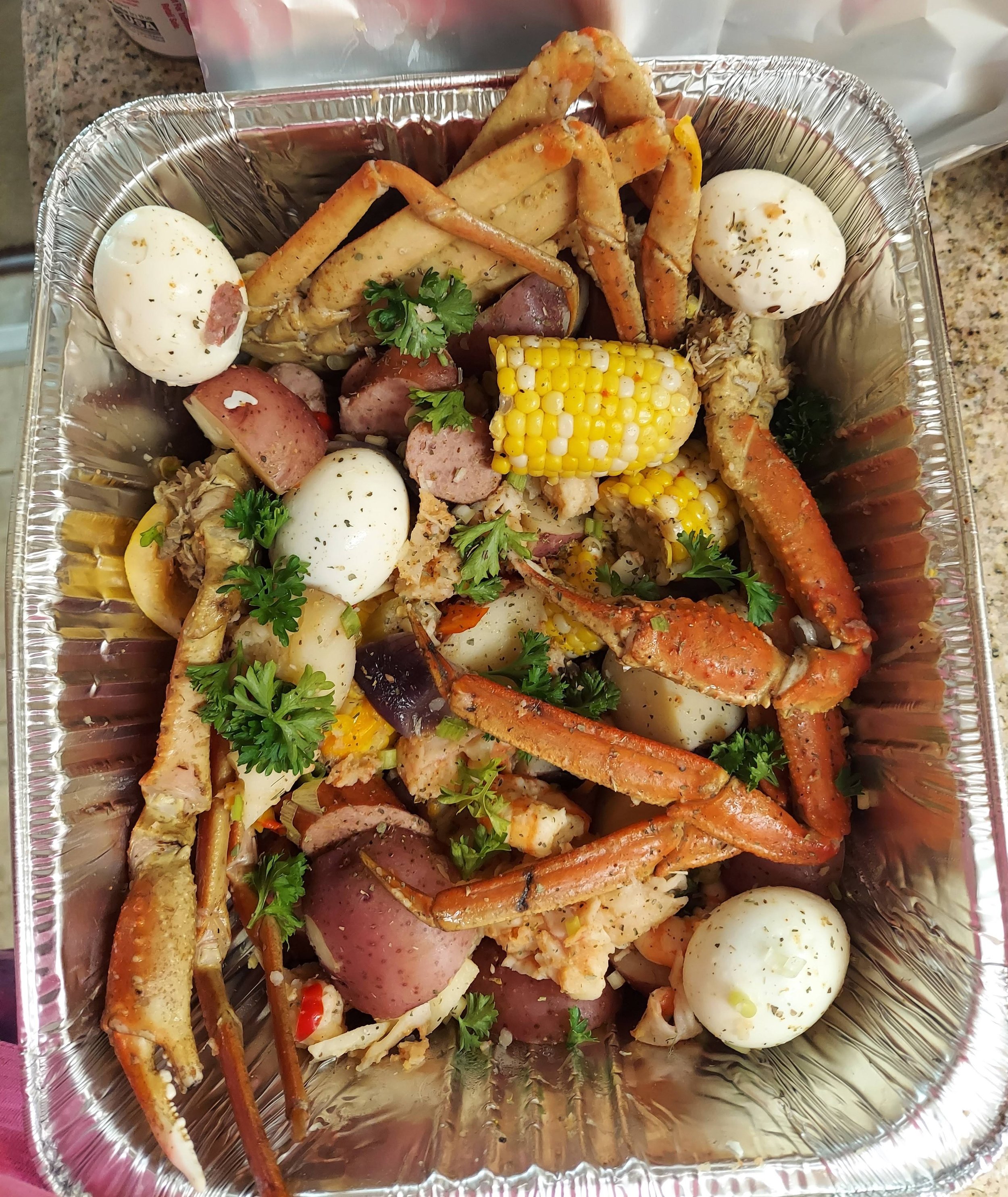 fresh crab boil with corn eggs potatoes.jpg