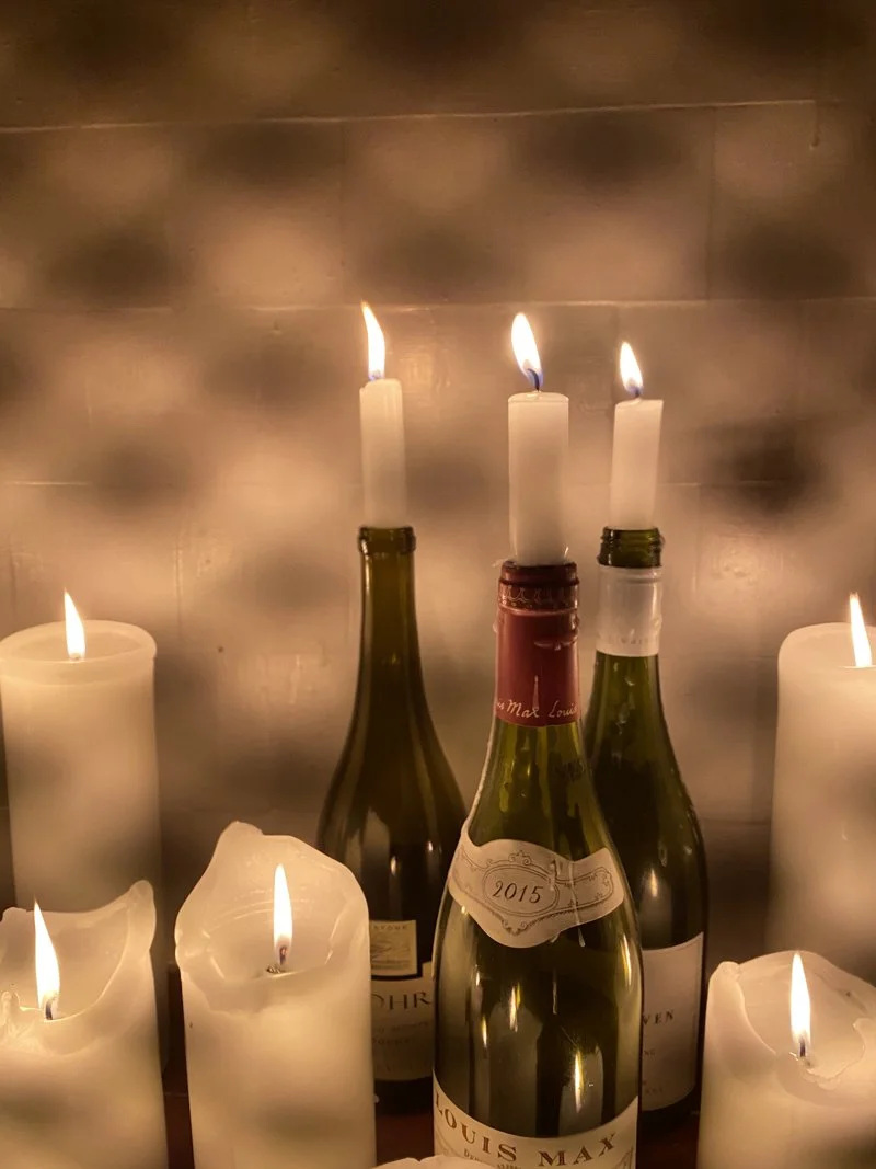a group of lit candles for practicing magic