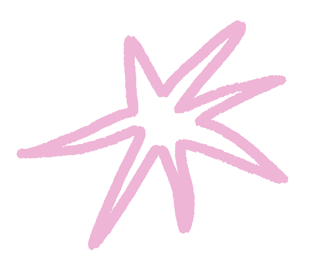 Pink star-shaped sparkler with glowing lines on a black background