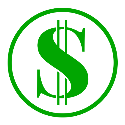 Green dollar sign inside a green circle.