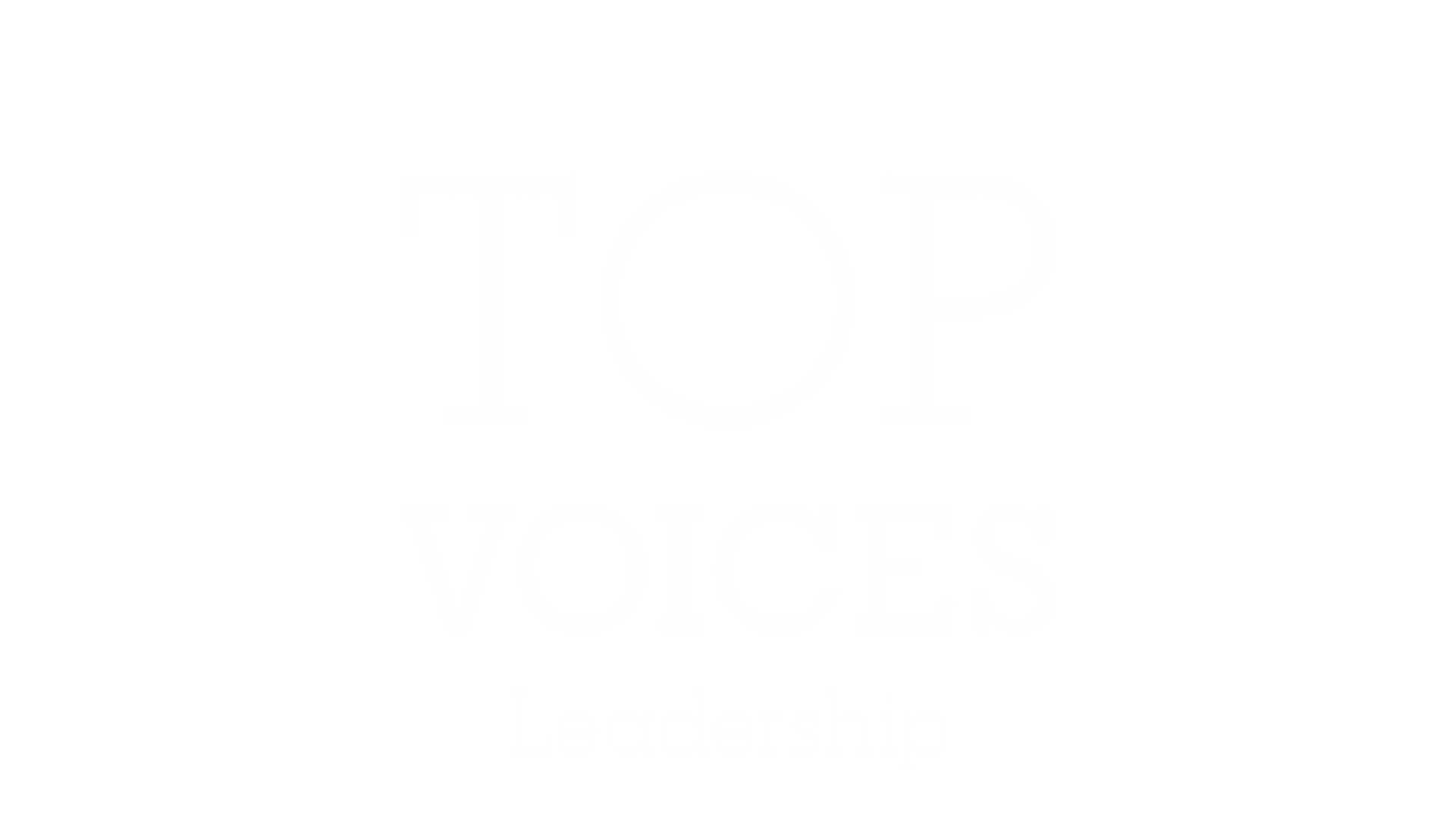 Transparent background with white text reading 'LinkedIn TOP VOICES Leadership' and a circular ribbon badge in the center.