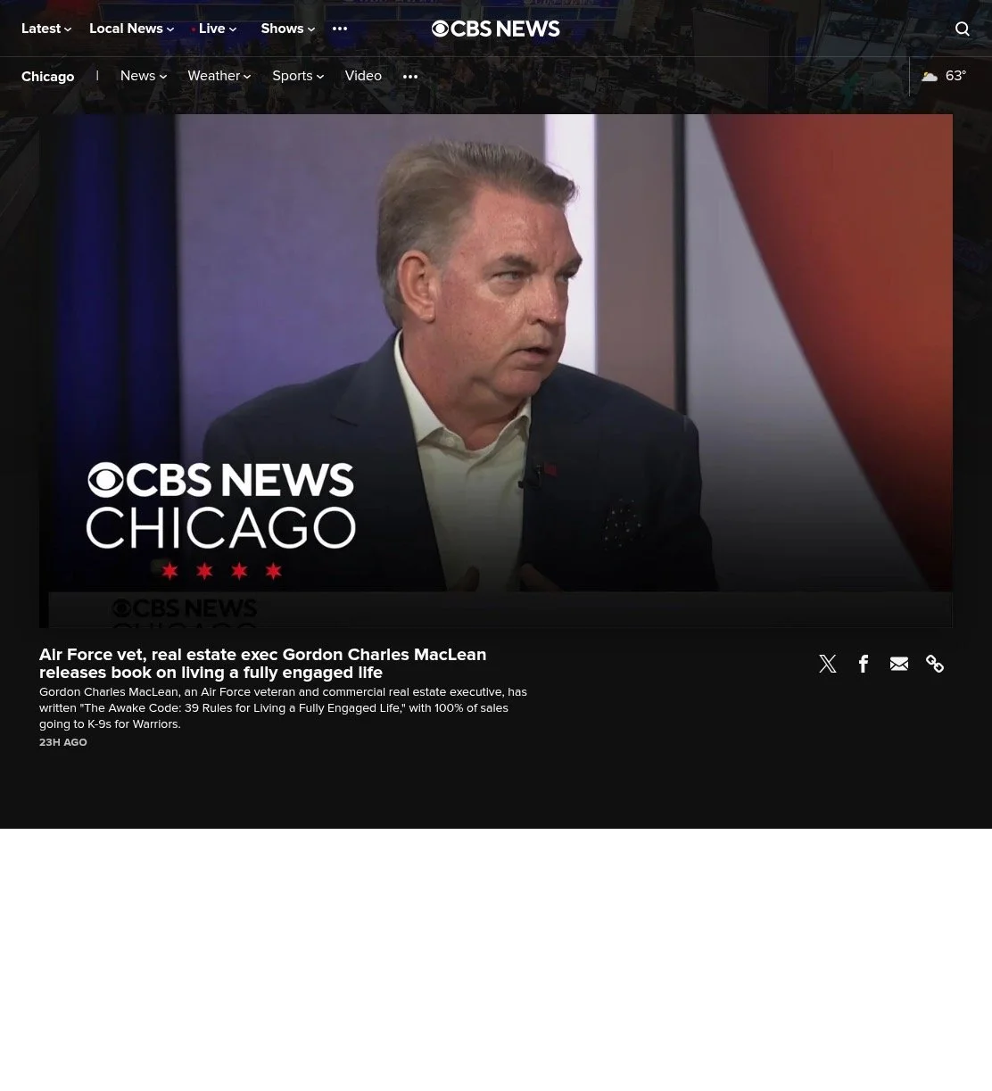 CBS Chicago Spotlights Gordon Charles MacLean and The Awake Code