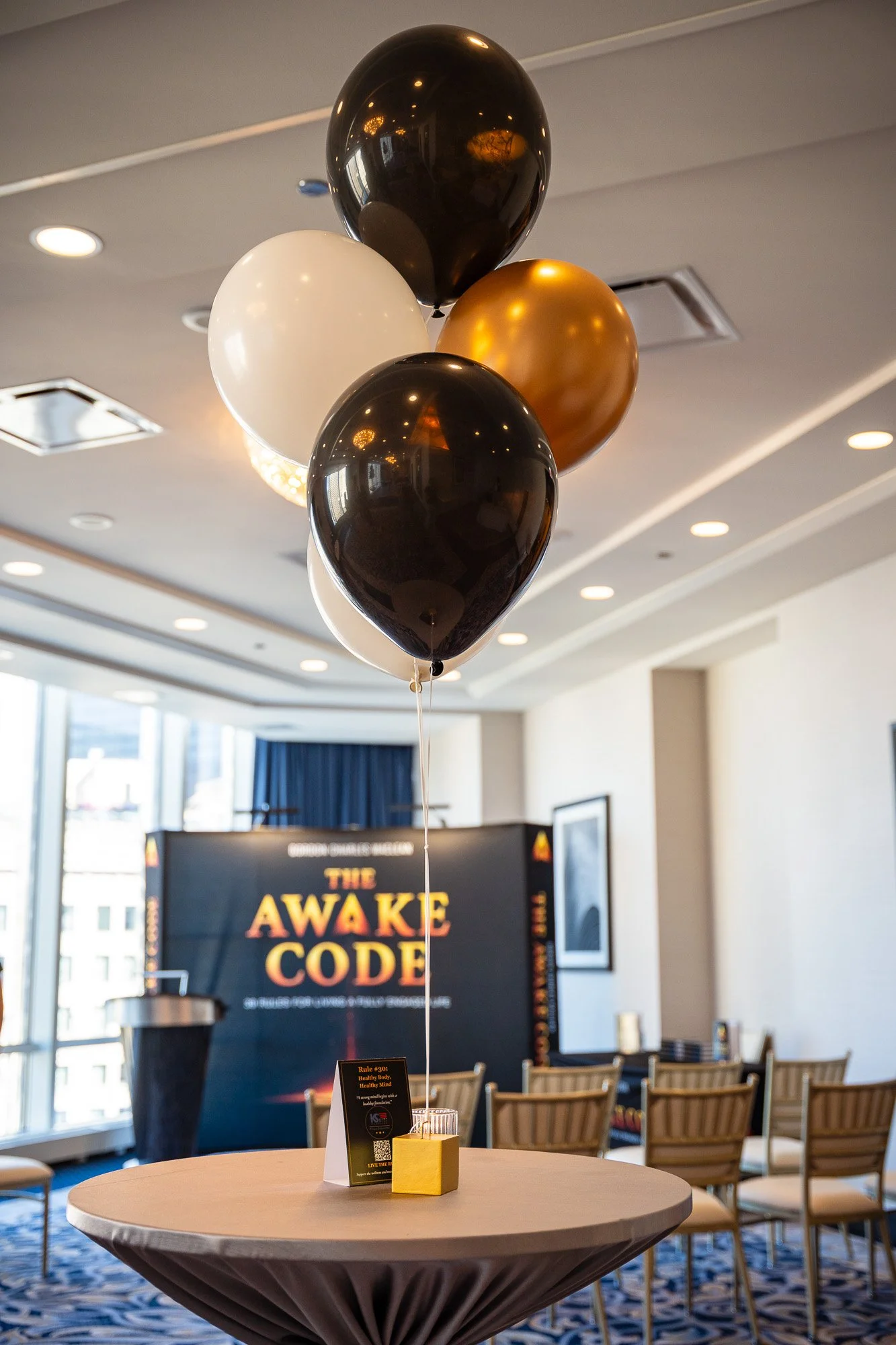 The Awake Code book launch event setup in Chicago