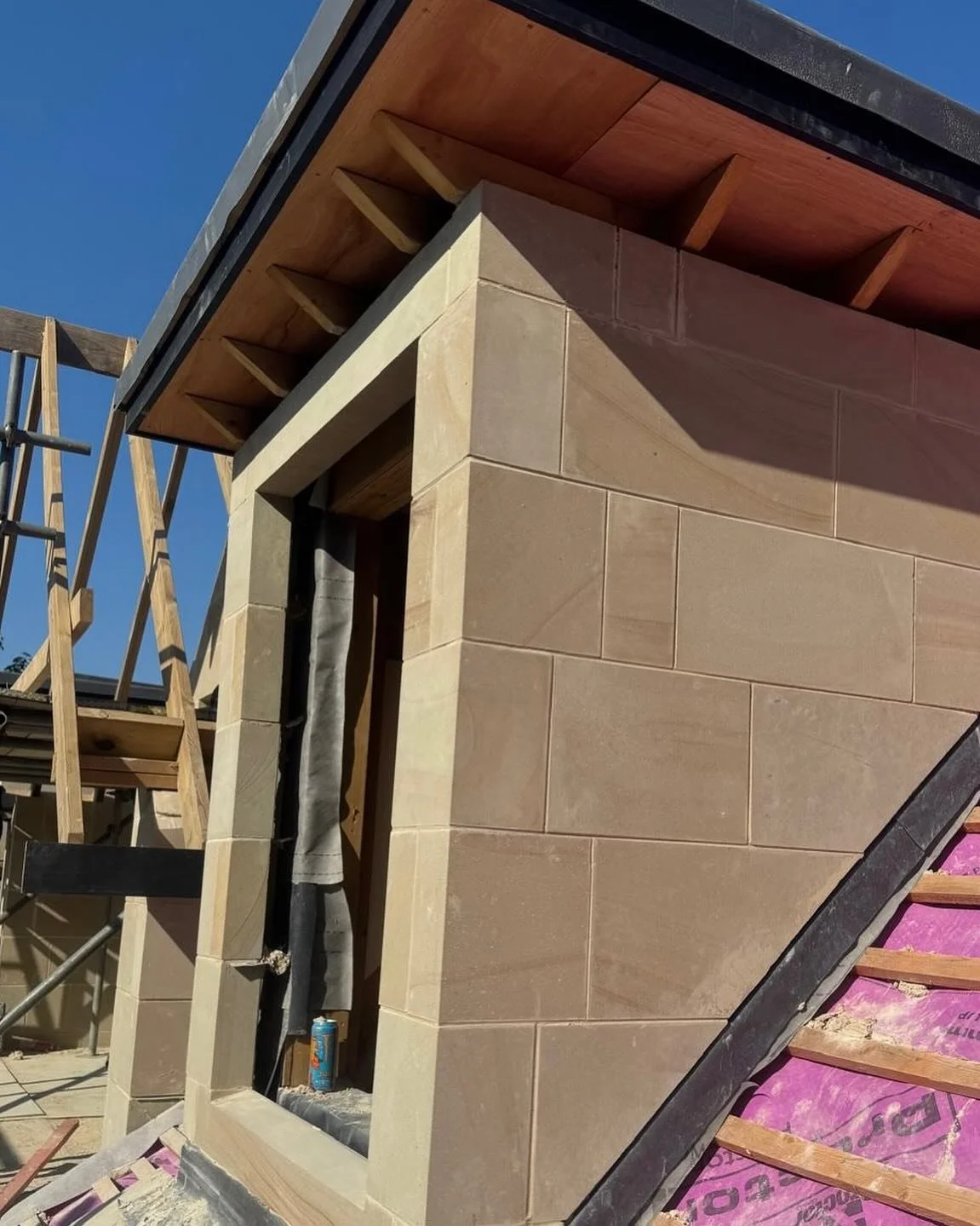 Eye catching stone clad dormer, quite rightly showing off its credentials on one of our projects in the North of the UK. Amazing workmanship and dedication to design and execution all comes together on brilliant details like this.