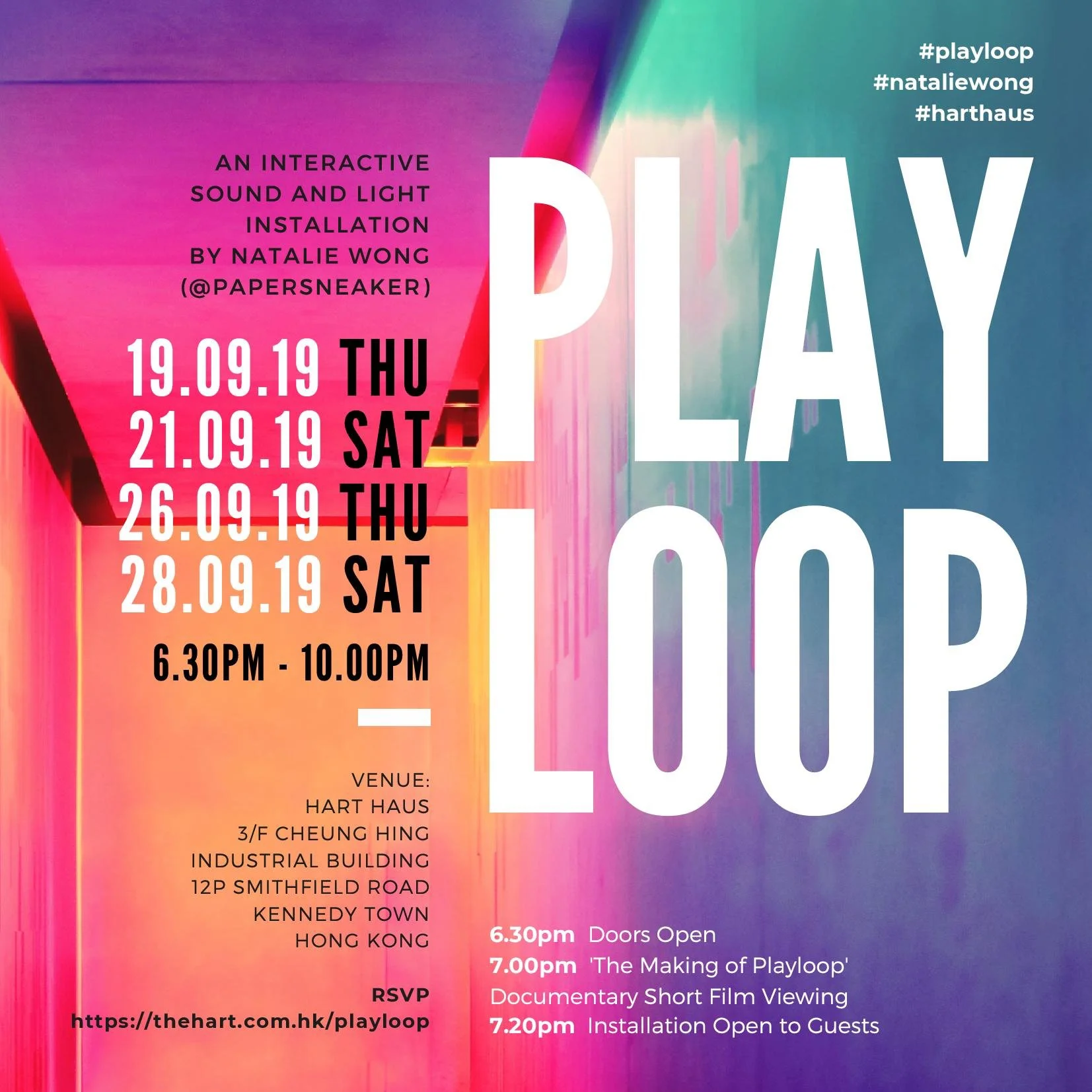 PLAY LOOP - An interactive sound and light installation
