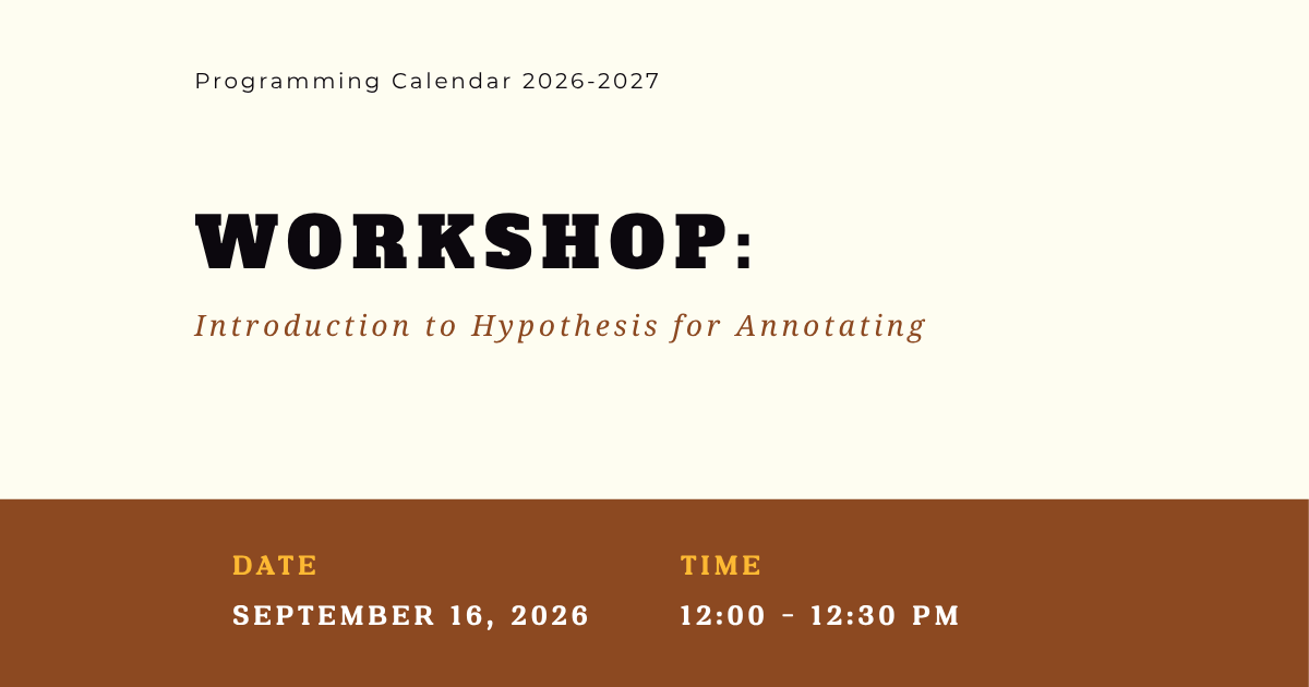 WORKSHOP: Introduction to Hypothesis for Annotating