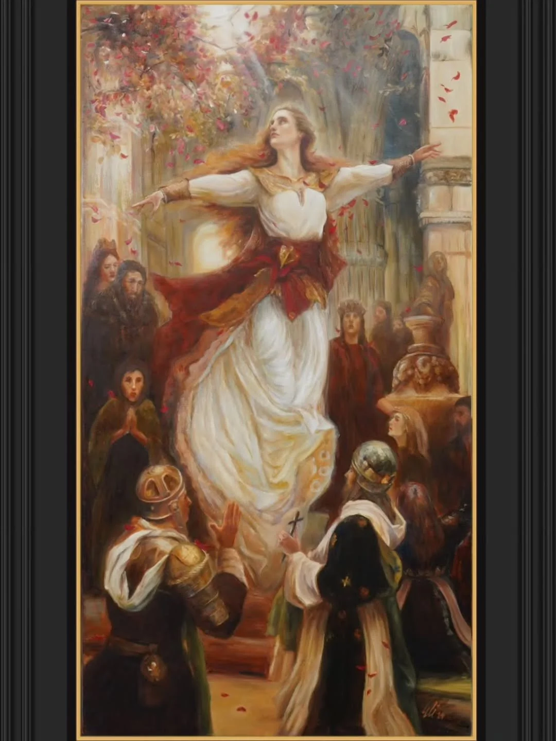 Title: &quot;Saint Christina Ascending&quot;
Medium: Oil on canvas
Size: 79 &times; 95 cm (approx. 31 &times; 37 in)

&quot;Lifted by light, she rises beyond the weight of this world.&quot;

Saint Christina the Astonishing (1150&ndash;1224) was a mys