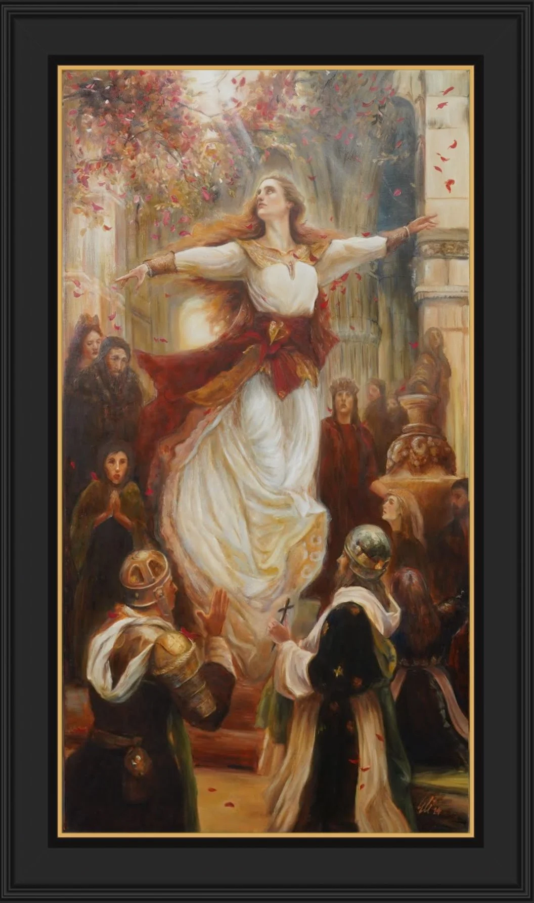 "Saint Christina Ascending". Oil on canvas. (79 × 95 cm/ approx. 31 × 37 in)