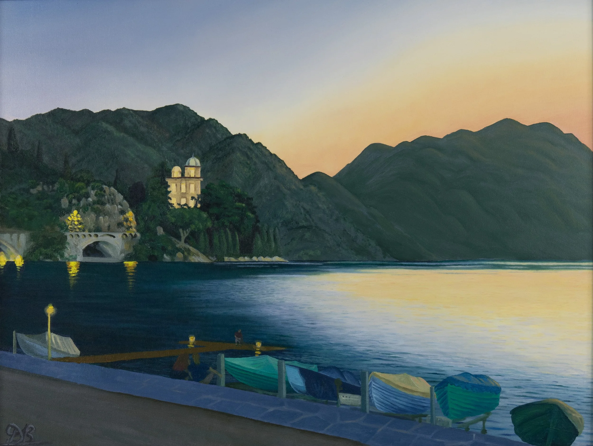 Lugano At Sunset